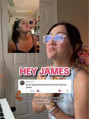 from my college freshman dorm room posting my first singing video on TT, to being a full time musician 5 years later🥹 here’s “Hey James” & come join me on IG/YT🩵  #heyjames #melinakb #zoomcrush #internetcrush #onlinedating #zoom #zoomclass #throwback #2020 #songwriter 