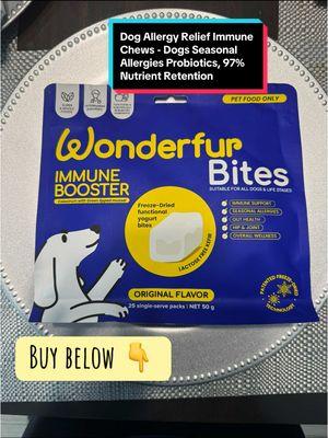 Dog Allergy Relief Immune Chews 🦴🐾🐶- Dogs Seasonal Allergies Probiotics, 97% Nutrient Retention - Dog Freeze-Dried for Digestive Health and Gut - Pet Joint and Hip Health Support - Vitamins to Support Dog Skin and Coat - Brain and Immune Health #dog #dogallergies #dogallergyrelief #wonderfur #wonderfurbites #dogtiktok #dogtiktoks #healthydog #healthydogs #healthsupportfordogs #TikTokShop #spoileddog #doghealth #doghealthtips #dogimmunehealth #dogs 