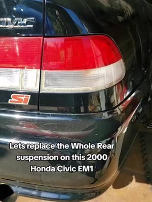 Rear suspension work on this 2000 Honda Civic Si EM1 !                           #Honda #civic #HondaCivic #Fyp #foryou #Foryoupage #Fypage #fypシ゚viral #Tips #DIY #tipsandtricks #Hondas #Cars #automotive #Bseries #DohcVtec #Vtec #CivicSi #Si #HondaCivicSi #EM1 #EK #EK9 #EK4 #suspension #Hondatoks #carsoftiktok #Cartok #HondaTiktok 