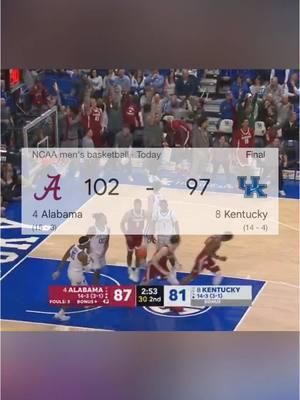 Alabama gets a huge road win over Kentucky in a top-10 showdown👀 (via:@ESPN) #alabamabasketball #alabamacrimsontide #rolltide #collegebasketball #collegehoops