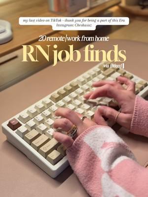 Work from home RN 🤍🩺💻 - Weekly Remote/Work from home RN Jobs finds via Indeed ✨  #wfhnurse #nurse #remotenurse #remotenursingjobs #wfhlife #wfhroutine #travelrn  #lpn #nursingstudent #nursesoftiktok #nurselife #nurseprobs #nursetok #nursesofinstagram  