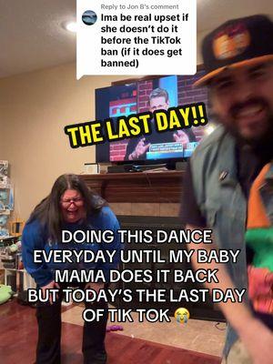 Replying to @Jon B Doing this dance everyday until my baby mama, @ashtonsjokes does it back, except today is the last day for Tik Tok, so she HAD to!! #snackgod #babymama #dance #challenge #lastday #goodbye 