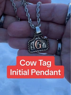 Perfect initial cow tag necklace pendant perfect for Valentine’s Day #cow #cowboy #cowgirls #pendant #pendants #necklace #forher #jewelry #ValentinesDay #worthabuck #fyp 