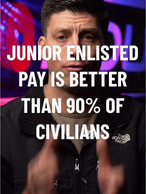 Junior Enlisted Pay is better than 90% of Civilians  A recent Pentagon report revealed that junior enlisted service members earn more than 90% of their civilian peers with similar education and experience. With competitive pay, benefits, and recent pay raises—including a 14.5% increase for junior enlisted members—the military continues to offer a financial edge in today’s job market. Combined with quality-of-life initiatives like childcare support and retirement savings plans, service members are set up for success both during and after their military careers. So before you scratch Military off a potential career path, explore your options and see if it may work in your favor.  Did you know junior military members had THAT much of an advantage? ⬇️ #Marine #marines #marinecorps #usmarine #usmarines #usmc #fypage #foryoupage #military #militarypay #compensation #money #pay #college #education 