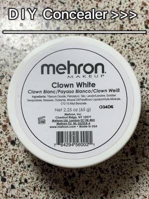 - @Mehron Makeup Matte Cream Makeup In “ Clown White “ >>> as a bright undereye concealer 😍  #mehronmakeup #mehron #mehroncreamblendstick #creammakeup #sfxmakeup #sfx #newmakeup #makeuphaul #makeupcollection #diymakeup #DIY #concealer #makeupunboxing #unboxingmakeup #unboxing #makeup #beauty #makeuptok #BeautyTok #fyp #fypシ #makeupfyp #beautyfyp 