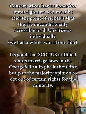 Marriage is an issue of privacy rights and civil liberties which have been protected by the constitution under the 14th amendment. #fyp #foryou #queer #state #statesrights 