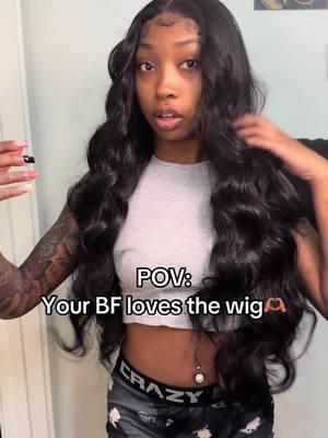 We love a man that loves the hair 🥰🥰 #fyp #relationships #teslalhair #gluelesswig 