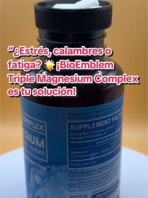 ¿Estrés, calambres o fatiga? 🌟 ¡BioEmblem Triple Magnesium Complex es tu solución! ✅ Relaja los músculos y elimina calambres. ✅ Mejora el sueño y combate el estrés. ✅ Apoya la salud del corazón, los huesos y el sistema nervioso. ✨ Por solo $22.34, con descuento limitado. 🛒 ¡Haz clic abajo y pruébalo HOY mismo! Dale a tu cuerpo lo que necesita para estar al 100%. 🚀 #BioEmblemMagnesium #EnergíaYRelajación #SaludNatural #TikTokShopReady##BioEmblemMagnesium #EnergíaTotal #SueñoReparador #RecuperaciónEficiente#hombresvsmujeres #OfertaEspecial #EnvíoGratis #HEALTHY #magnesio #magnesiumdeficiency #BioEmbiem #NONGMO #MG#BienestarTotal #TikTokShopViral #CompraAhora #SaludDePareja #SaludNatural #mexico🇲🇽 #latinos #latinostiktok #hombresvsmujeres  #TRIPLECOMPLEX #MAGNESIUM #MALATE #GLYCINATE #CITRATE #HIGHABSORPTION@BioEmblem