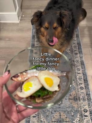 I want to be my dog 😅 ✨DINNER DETAILS✨ @Open Farm Pet pollock & lamb air dried food and turkey bone broth @Oma’s Pride sardine Fried quail eggs Steamed kale ✨Use code KITWITHFOOD to save on your next Open Farm and Oma’s Pride order 🫶✨ THANK YOU SO MUCH  #dog #dogfood #airdried #doglover #kitwithfood #petinfluencer #dogmom #rescuedog #rawdogfooddiet #fyp #explore 