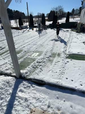 attempting to get the bullpen clear of snow ❄️ Couple of hours later, & we still aren’t done 😅 • #winter #snow #shovel #yeet #freshpow #snowballs #thefarm