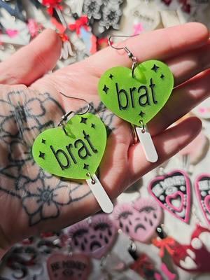 #brat #bratenergy #acrylicearrings 