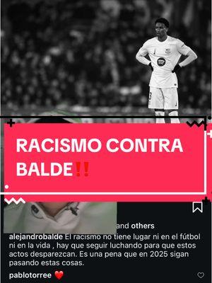 ACCIONES RACISTAS CONTRA BALDE‼️ #laliga #fcbarcelona ##alejandrobalde#vinicius ##danialves#racism #españa #getafe #djene  