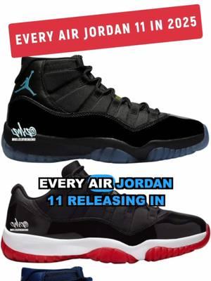 Every Air Jordan 11 releasing in 2025. The Air Jordan 11 is a classic retro, and we have six pairs releasing in 2025. This will include drops for Spring, Summer, Fall, and Holiday 2025. We also have the retail price listed for each pair. Which upcoming 2025 Air Jordan 11 release are you looking forward to picking up? #airjordan #airjordan11 