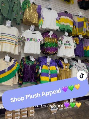 If you’re looking for the Mardi Gras Spot, a place to grab apparel, accessories, beads, plush, serving plates… this is the place! #mardigras #mardigrasneworleans #nola #neworleans #plushappeal #mardigrasspot @Plush Appeal - Mardi Gras Spot 