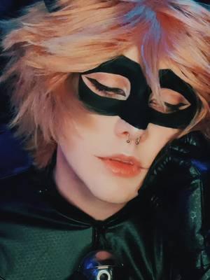 Sad cat #catnoir #chatnoir #miraculousladybug #miraculousladybugtiktok #chatnoircosplay #theythem #gender #fyp 