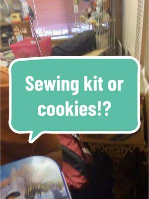 Posting my drafts tonight! This is after my mom passed away and we had to clean out my parents house. My sister came across this tin cookie box and I was so excited to find a sewing kit… Until we opened it…#cookietinsewingsupplies #sewingkit #cookietime 