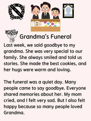 Grandma’s Funeral #grandma #funeral #fyp #fory #foryourpage #englishlesson #english #LearnOnTikTok #learnenglish #englishteacher #englishstory #englishpractice #englishlistening 