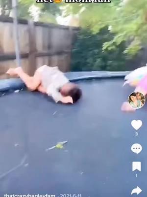 One of my first videos!!! #fail #trampoline #parentfail #funny #hilarious #kids #falling #heisok #tiktokviral #dontleaveme #sad #tiktok #farewell #iloveyou #crying #sadness #bestapp #comedian #viral 