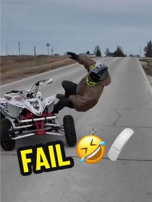 Ouchie  #fails #failscaughtonfilm #funnyvideo #stuntriding #4wheeler #wheelies 