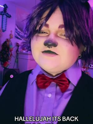 KSJDJFJSJE #fnaf #fnafbonnie #bonniefnaf #bonniethebunny #bonniecosplay #makeup #facepaint #purple #wig #bunny #red #black #alternative #goth #grunge #emo #scenecore #punk #fivenightsatfreddys #fivenightsatfreddyscosplay 