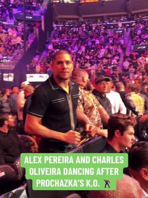 #AlexPereira and #CharlesOliveira were vibing after #JiriProchazka’s #knockout 🕺 #UFC311 #UFC #MMA #combatsports #dance