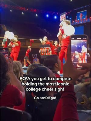 The SDSU famous DIE Sign! Best day ever! #sdsu #uda2025 #uca2025 #grwmcheer #cheergrwm #sdsu #sdsucoed #d1asmallcoed #smallcoed #ucasmallcoed #sandiegostate #sandiegostatecheer #ucacollegenationals 