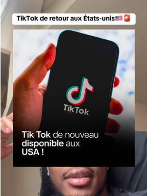 TikTok de retour aux États-unis🚨🇺🇸#etatsunis #francaisauxusa #vivreauxusa #exchangestudent #tiktokban #tiktokinterdit #donaldtrump 