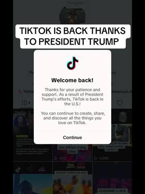 Tiktok is back thanks to president trump. #tiktokisback #tiktokisalive #tiktokisbacktiktokisbackwi #cmr #tiktokisbackagain #tiktokisback🇩🇿 #tiktokisbackinusa #tiktok #foryou #trumpsavetiktok #trump #fyp #fyf #trending #share #follow #aaronpierre #usa #unitedstate #Iamhappytiktokisback