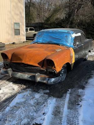 Burned 1956 Chevy 150 project! Found this car at an auction in Florida! Non running no keys, but plenty of potential! #restoration #build #resurrection #fire #firedamage #burned #56chevy #trifive #chevy #chevorlet #restomod #DIY #carguy #cargirl #fyp