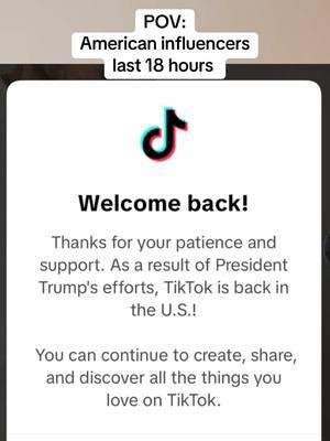 Yup #tiktokisback #backontiktok #tiktokban #americansbelike 