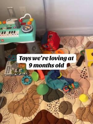 Some of our favorite toys right now that keep us busy for longer periods of time 🙏🏻 These are a mix of Amazon and the Explorer play kit from @Lovevery 🩵 #babytoys #babyproducts #babyactivities #9monthsold