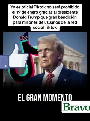 Ya es oficial Tiktok no será prohibido el 19 de enero gracias al presidente Donald Trump #paratti #tiktok #sequeda #viralvideo #fyp #foryoupage #foryour 