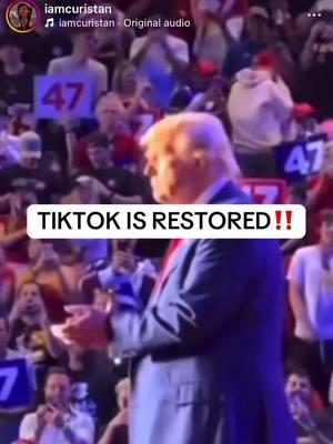 🗣️TIKTOK IS RESTORED‼️ #fyp #fypシ #fypシ゚viral #tiktok #TikTokShop ##tiktokban #tiktokrestored#tiktokpartner #weback #welive #donaldtrump #ussenate #supremecourt #inauguration2025 #trending 