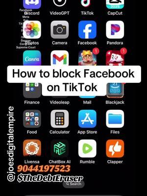 How to block Facebook on TikTok. #meta #block #delete #deny #defend #ban #tiktokban #congress #supremecourt #biden #trump #bytedance #fyp 