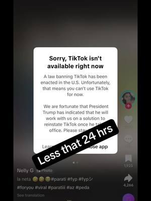 Less than 24 hrs couldn’t access the app now look this is ya sign to start posting and take ya content serious cuz tomorrow ain’t promised #tiktokbanned #tiktokshutdown #election #electionday #tiktokrestored 