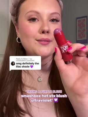 Replying to @Nitza ♡ ig: nitzaizabel WE ARE BACKKKK BESTIES!!!! a lilac / violet blush 👀💟 let’s try it out!! @Smashbox Cosmetics  #smashboxcosmetics #blushtutorial #blushstick #sbxhotstx #smashboxblush #purpleblush #makeuptryon #microinfluencerjourney #contentcreator #productreview #makeupreview #makeuptutorial #glowyblush #dewymakeup 