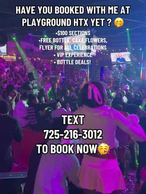 Visiting Houston? Book with me for the best experience at Playground 🥰 #bookwithpookie #playgroundhtx #playground #playgroundhoustontx #thingstodoinhouston #houstonclubs #clubsinhouston #theplaygroundhouston #houstonspringbreak 