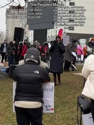 I love women & all the people showing up in the streets for every human being in America. In cold Washington weather we were all here. No excuses. Stay awakened  #peoplesmarch #protest #womensmarch #womanempowerment #civilrights #america #tiktokban #washingtonstate #spokanewashington #naacp #fyp 