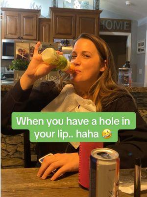 When you have a hole in your lip 🤣 #thewesneskys #bib #sippycup @CW 