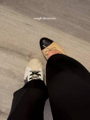 two personalities 👟 x 🩰 #goldengoose #chanelballetflats #fyp #balletflats #goldengoose #goldengoosesneakers #classygirl #itgirl #pinterestoutfit #stargirl #viral #trending #foryou #pinterestgirl #thatgirl #balletcore 