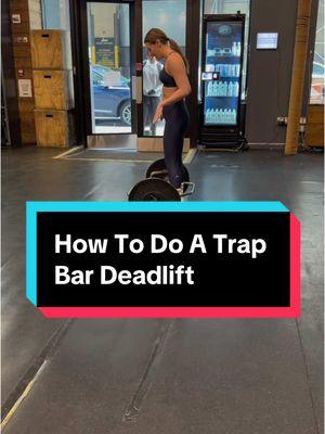 How To Do A Trap Bar Deadlift! In my class today, we went over the trap bar deadlift, which works your entire posterior chain (back, glutes, everything)! This version is great for beginners because the trap bar puts less pressure on your back than the standard barbell. #nycfit #strengthtrainingforwomen #strengthtraining #trapbardeadliftform #nycfitness #trapbardeadlift 