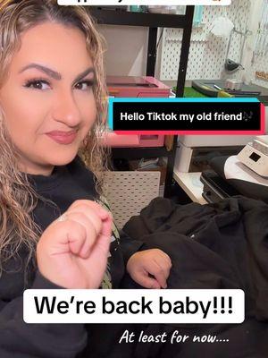 Hello everyone!!! Glad to be back here on tiktok & #TikTokShop again 🥰 as one of the 7milion small business that would’ve been impacted with the ban I am so happy to be back ❤️ #tiktokban #tiktokusa #SmallBusiness #nightmaremama #nightmarebeforechristmas #mama 