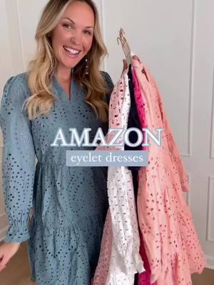 Don’t miss these amazing Amazon spring dresses! I love the eyelet trend! #springdresses #dresses #eyelet 