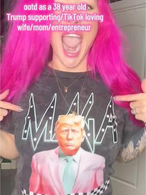 OOTD as a Trump supporting, TikTok loving, proud American!  #creatorsearchinsights #haters #momclub #momtok #OOTD  #ootdinspo #american #entrepreneur #mom #wife #tattoo #pinkhair #freethinker #comfy #cozy  #relatable #maga #patriot #MomsofTikTok #hatersgonnahate #thankyou  #america #texas #texan #eatyourheartsout #trump #fyp #foryoupage #tiktokban #wereback 