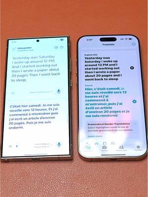 Galaxy S24 Ultra Interpreter vs iPhone 16 Pro Max Translate #s24ultra #galaxyai #fy #fyp #iphone16promax #appleintelligence 