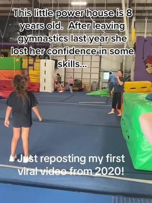 In honor of TikTok coming back I’m reposting my first ever viral video from 2020! This girl is about to turn 13 next weekend!#tumbling #cheerleader #gage 