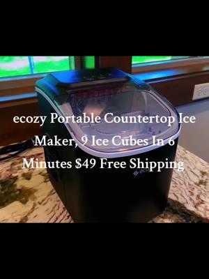 ecozy Portable Countertop Ice Maker, 9 Ice Cubes In 6 Minutes $49 Free Shipping #ecozy #IceMaker #kitchen #fyp #viralvideo #shopping #TikTokShop #portableicemaker 