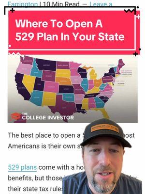 Where to open a #529plan in your state.