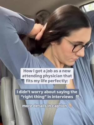 I was very clear with potential employers about what I was looking for: flexibility, plenty of time with my family, ability to scale my practice to the size I desired, and support from other physicians.  If a potential employer didn’t like that, that’s ok then we weren’t a good fit. I was ok with continuing my search until I found the perfect fit for the life I envisioned after residency.  We’re always told to tell people what they want to hear in interviews. And while that was true for me my whole life prior (working in food service, interviewing for med school and residency, etc) that is not true once you complete your medical training. You absolutely should be professional - I’m not talking about professionalism here - but you SHOULD be clear about what you’re looking for in a job. Otherwise your employer will have a completely different idea about your career than you do.  What do you think? Any advice to add?  #womeninmedicine #newmom #momsinmedicine #womeninstem #femalephysican #newparents #workinmom #attendingphysician #doctor #WomenInScience #doctormom