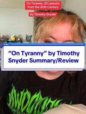 20 lessons from “on tyranny” by timothy snyder. #donotobeyinadvance #ontyranny #recklessoptimist #fyp #collapseofcivilization #politicaltheater #nihilism #absurdism #tyranny 